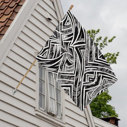 Black and White Polynesian House Flags