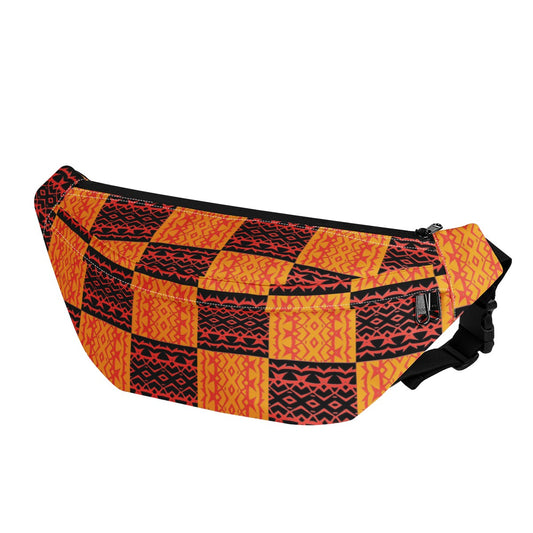 Black and Orange Tribal - Large Fanny Pack