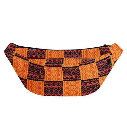 Black and Orange Tribal - Large Fanny Pack