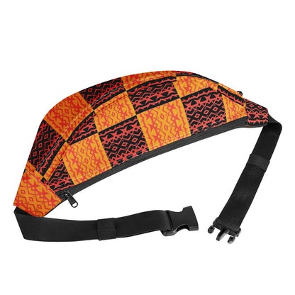 Black and Orange Tribal - Large Fanny Pack