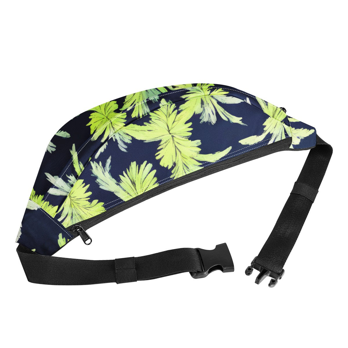 Palm Fronds - Lime Green and Black - Large Fanny Pack