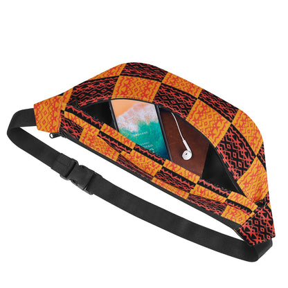 Black and Orange Tribal - Large Fanny Pack