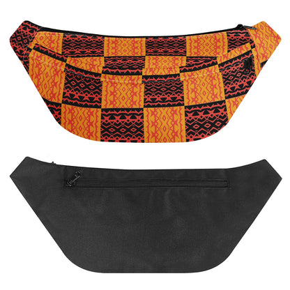 Black and Orange Tribal - Large Fanny Pack