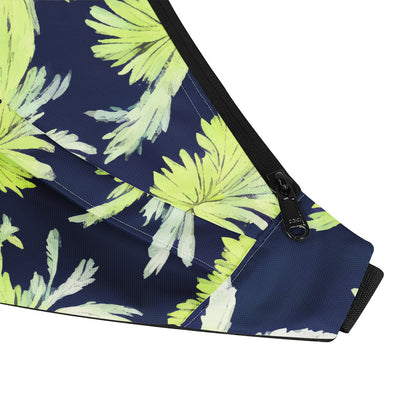 Palm Fronds - Lime Green and Black - Large Fanny Pack