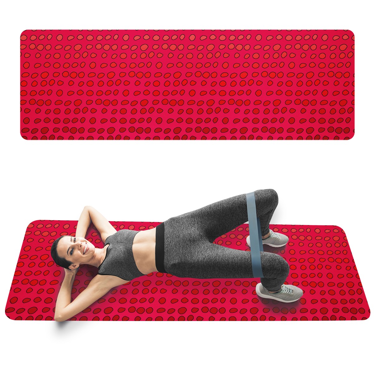 African Mud Print #7 Red Graident Yoga Mat