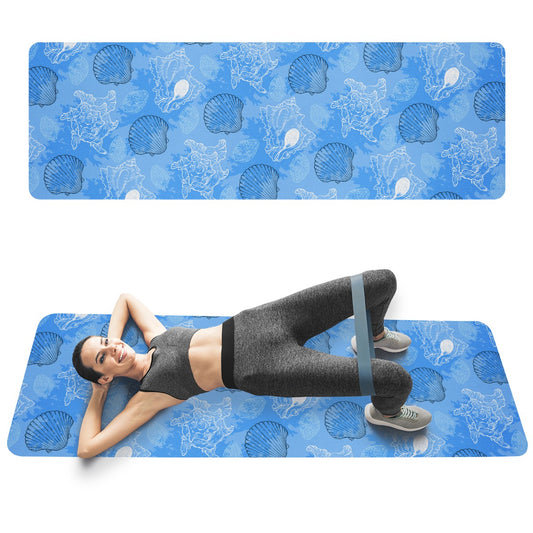 Blue Seashell Ocean Yoga Mat