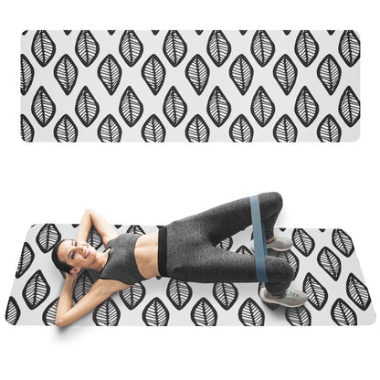 African Mud Print #16 Black and White Yoga Mat Women ONESIZE White