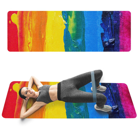Rainbow Painting Yoga Mat