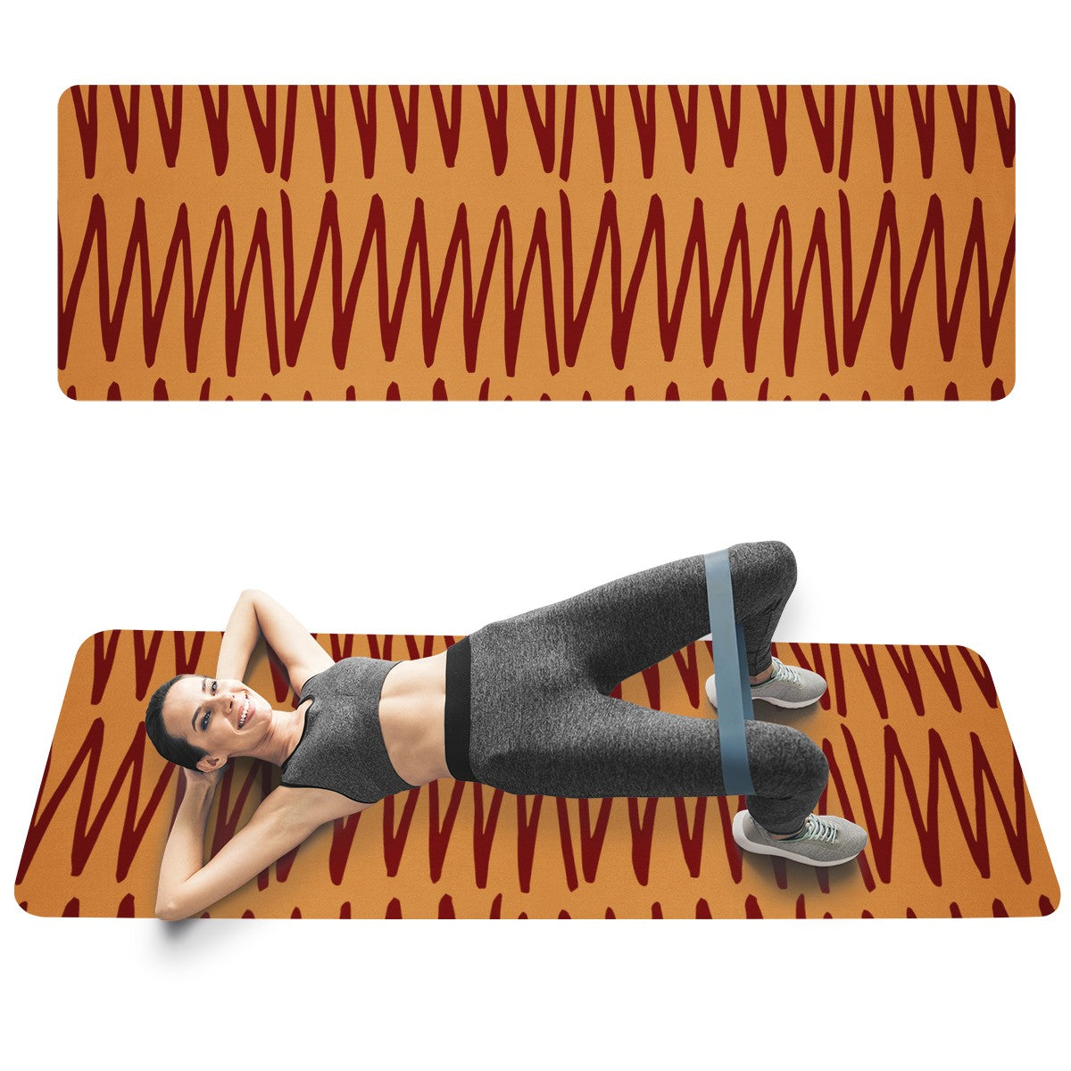 African Ethnic Mudcloth Orange Yoga Mat