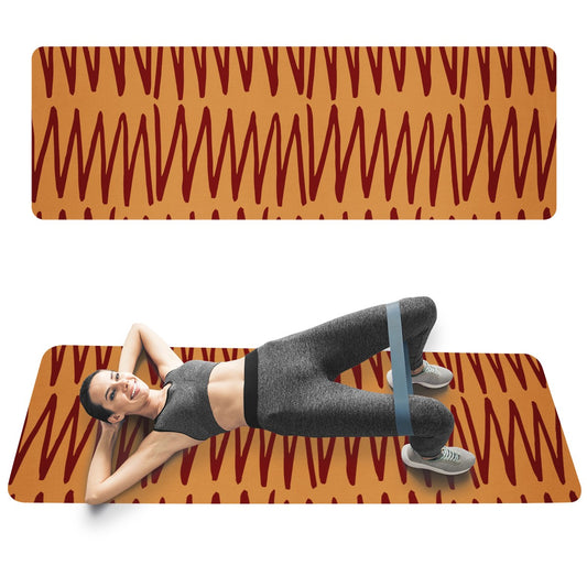 African Ethnic Mudcloth Orange Yoga Mat