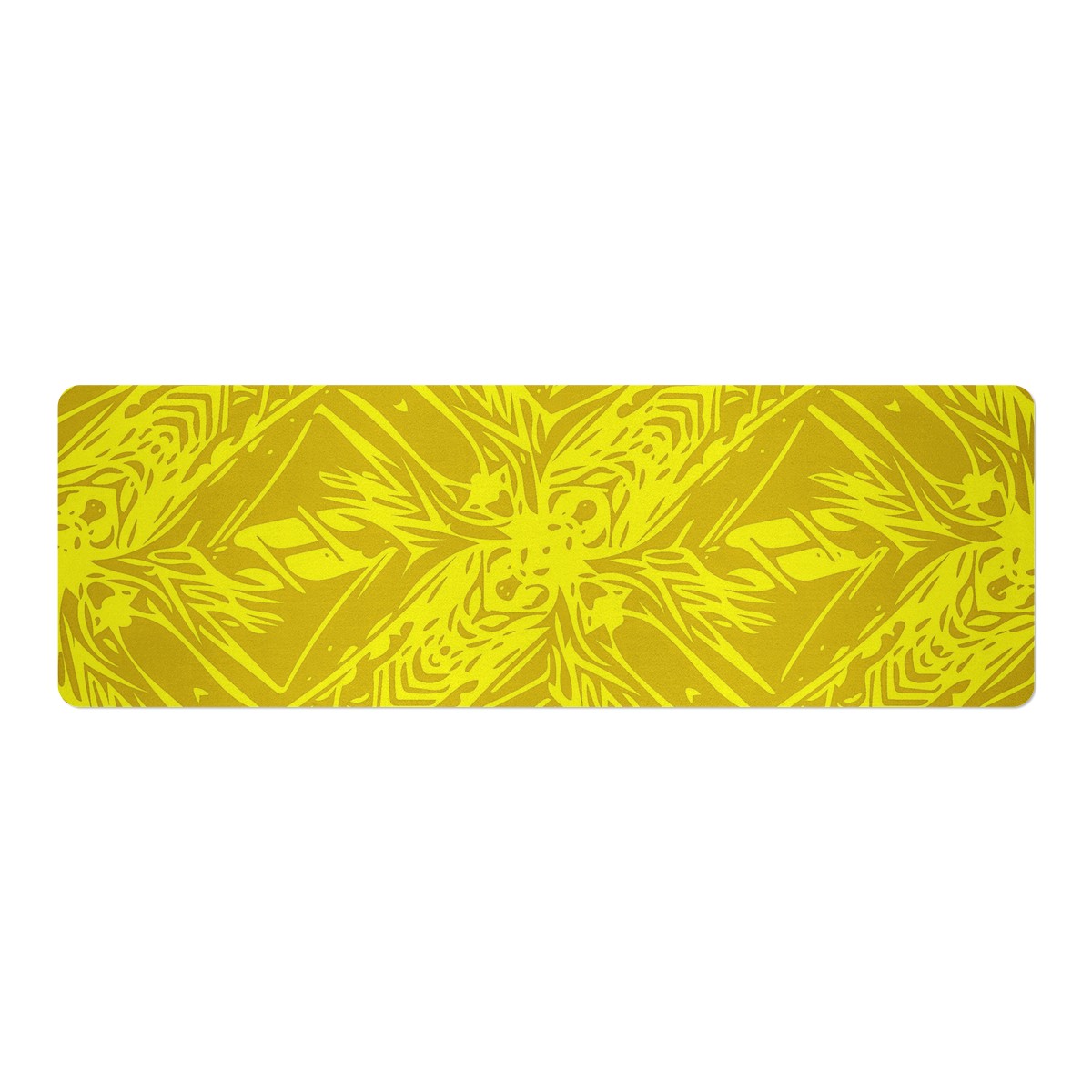 Yellow Fern Vector Abstract Yoga Mat