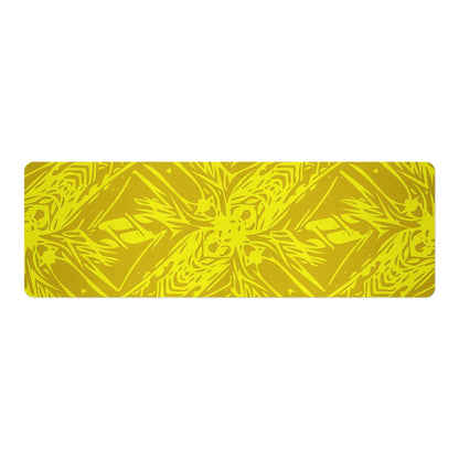 Yellow Fern Vector Abstract Yoga Mat