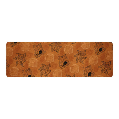 Sea Shell Ocean Design in Orange Yoga Mat