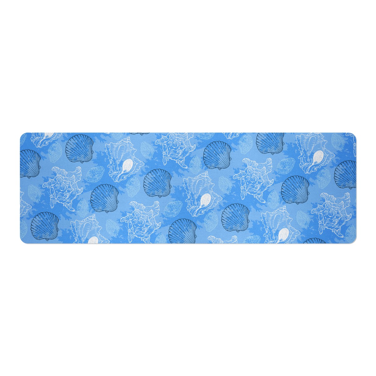 Blue Seashell Ocean Yoga Mat