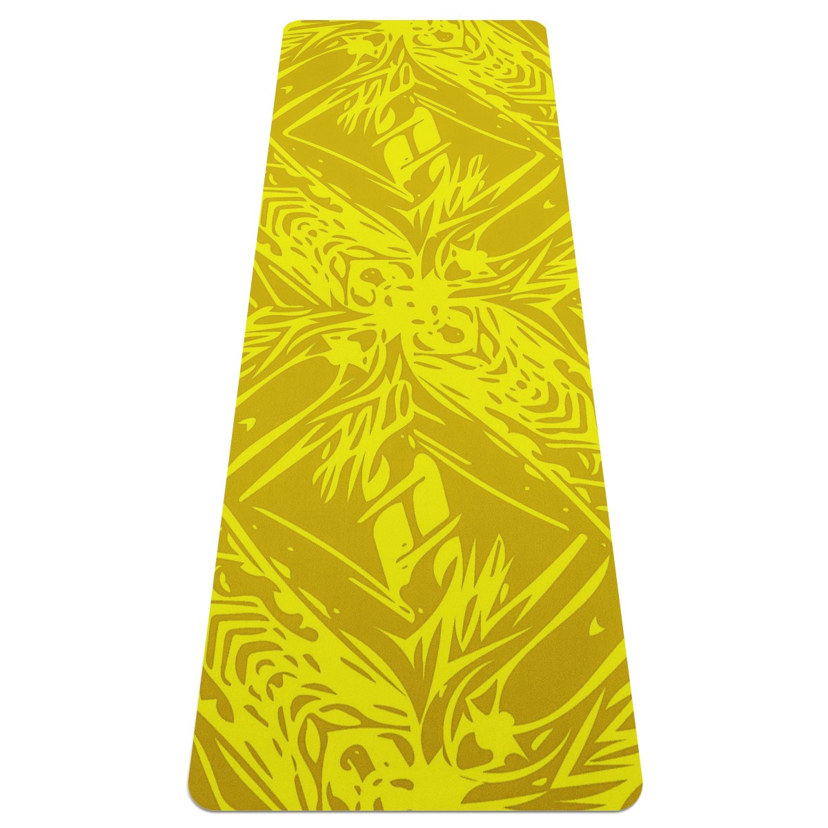 Yellow Fern Vector Abstract Yoga Mat