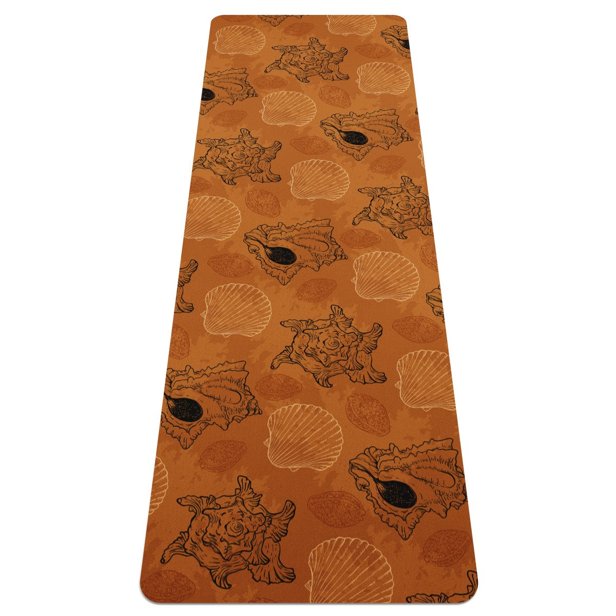 Sea Shell Ocean Design in Orange Yoga Mat