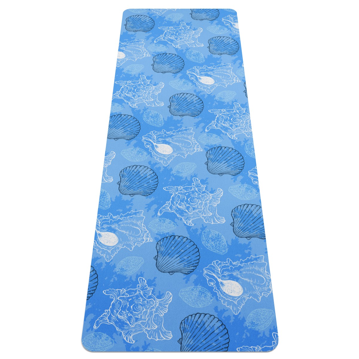 Blue Seashell Ocean Yoga Mat