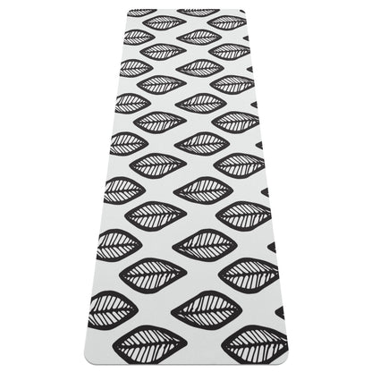 African Mud Print #16 Black and White Yoga Mat