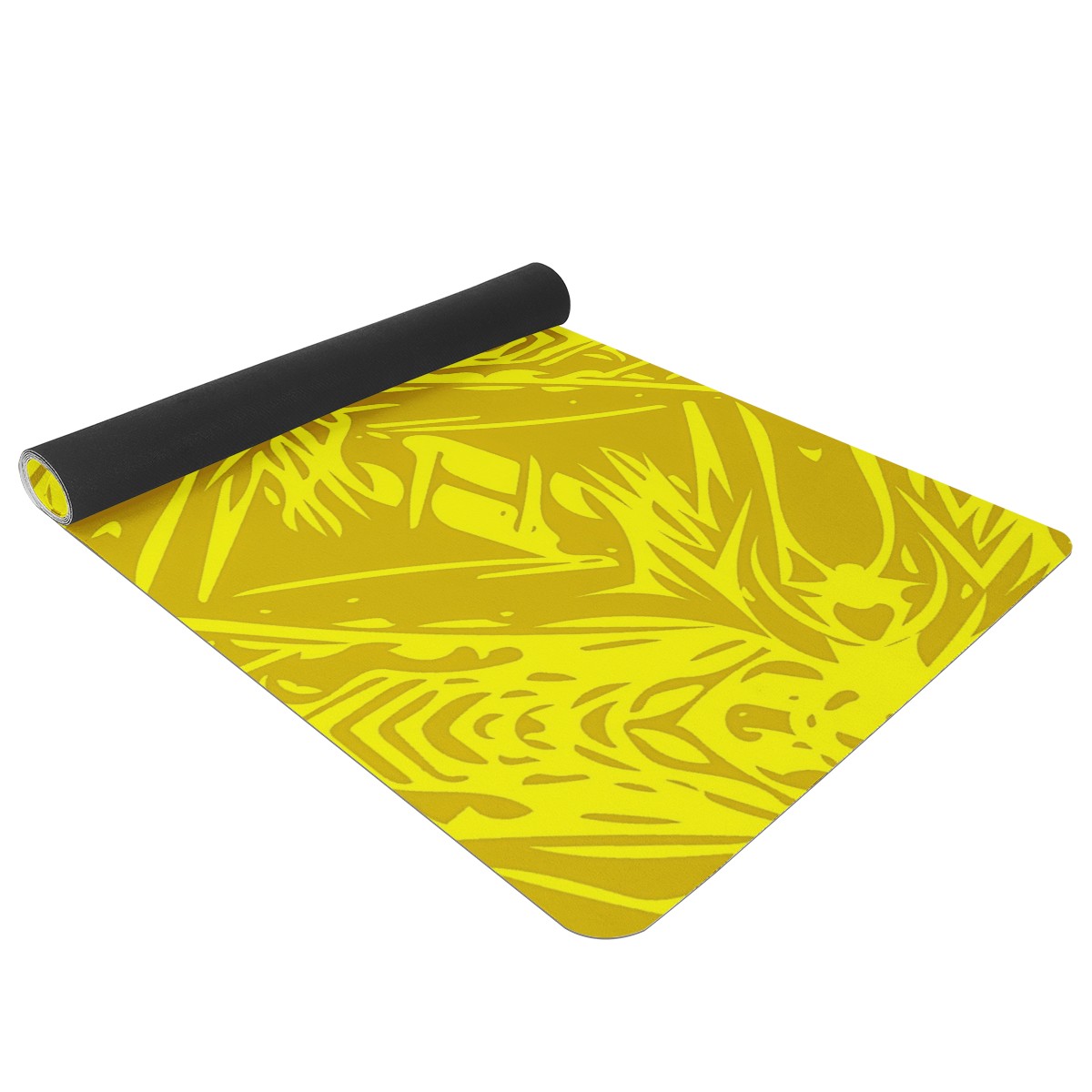 Yellow Fern Vector Abstract Yoga Mat