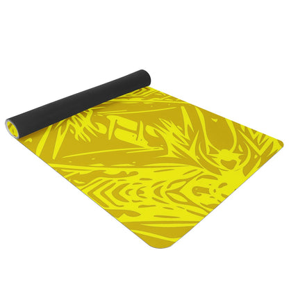 Yellow Fern Vector Abstract Yoga Mat