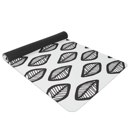 African Mud Print #16 Black and White Yoga Mat