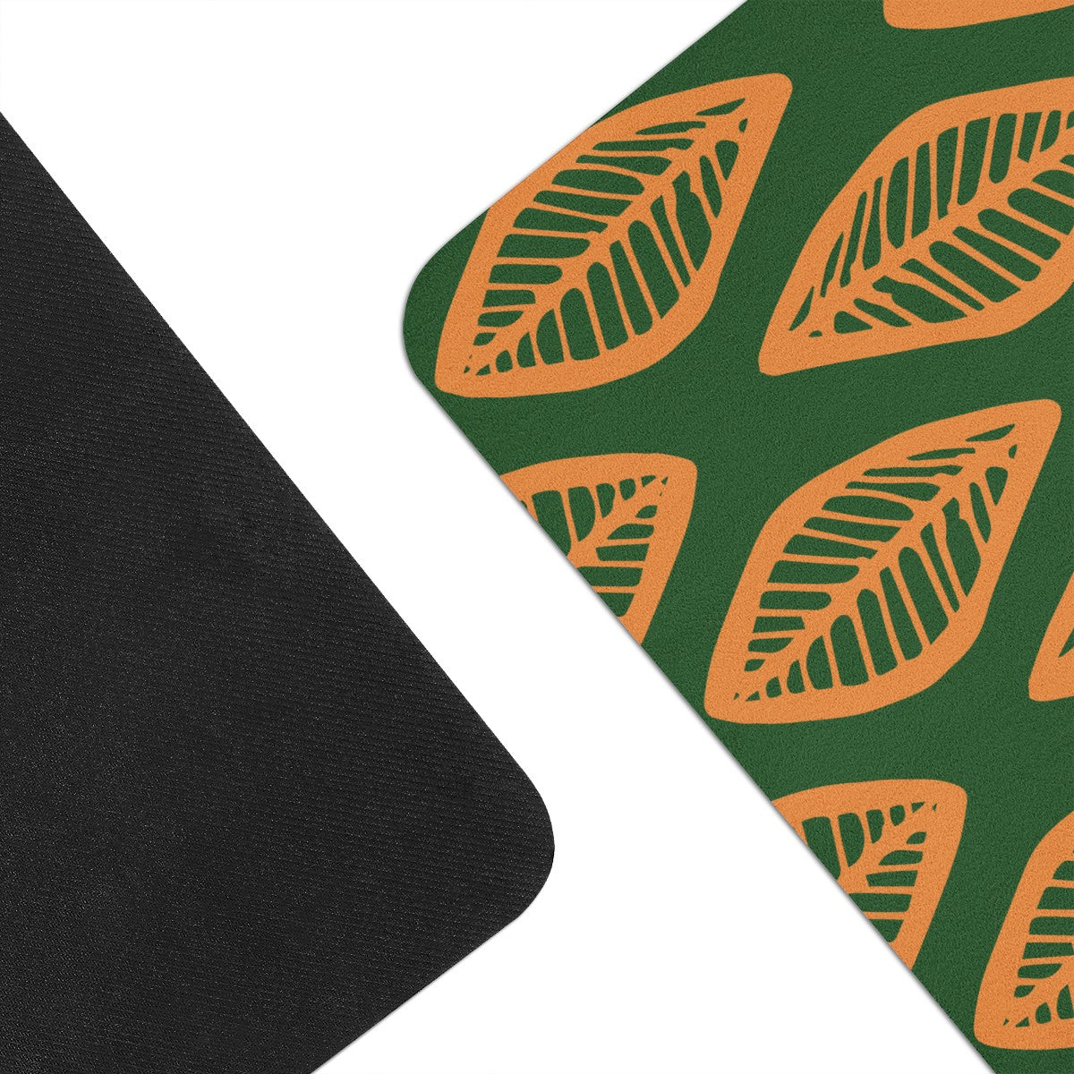 African Mud Cloth #16 Green and Orange Yoga Mat