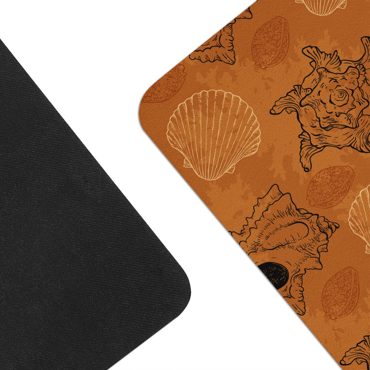 Sea Shell Ocean Design in Orange Yoga Mat Women ONESIZE