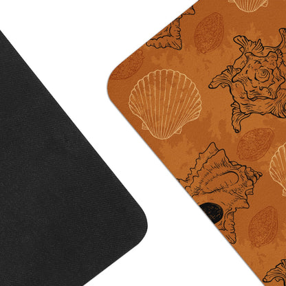 Sea Shell Ocean Design in Orange Yoga Mat Women ONESIZE