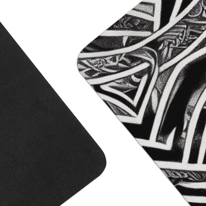 Black and White Polynesian Yoga Mat