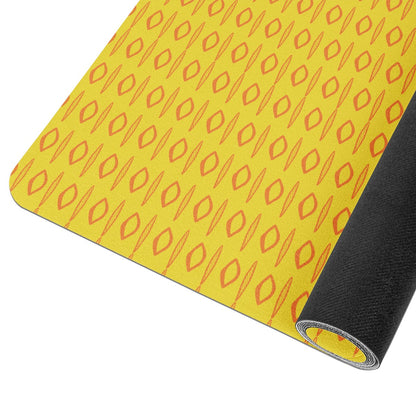 African Mud Print #14 Yellow Yoga Mat