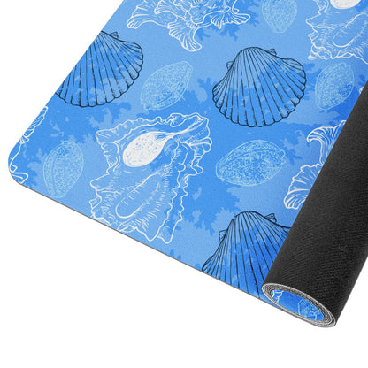 Blue Seashell Ocean Yoga Mat