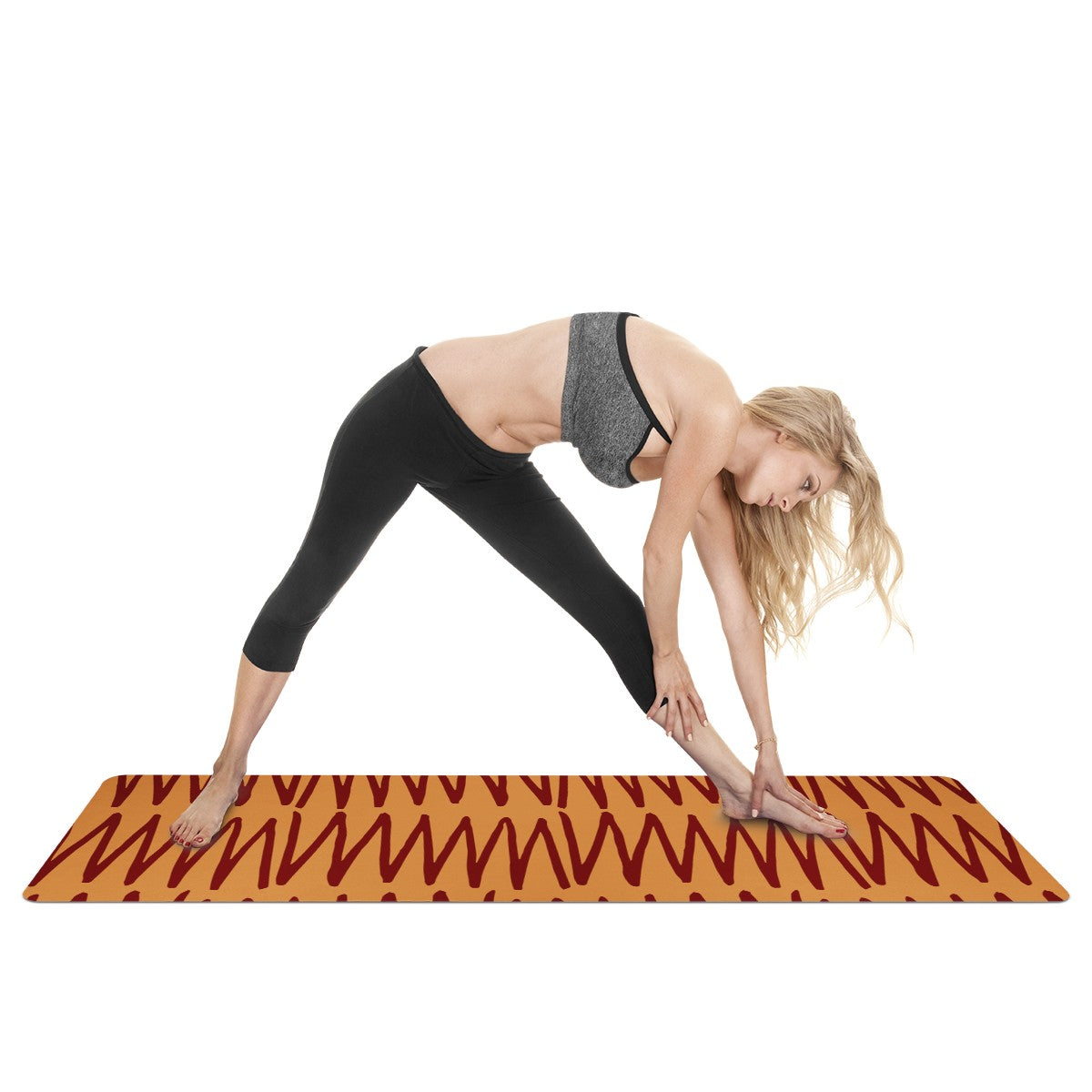African Ethnic Mudcloth Orange Yoga Mat