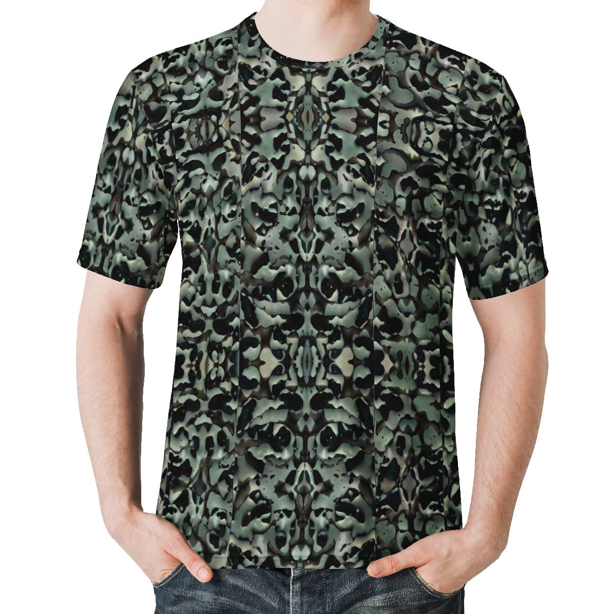 Chic Camo Abstract Print Men's  Basic Tee