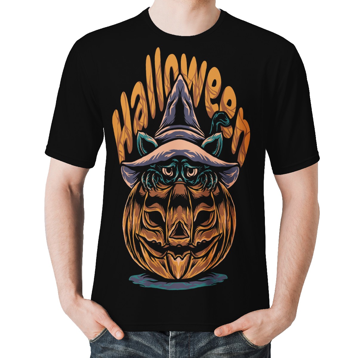 Halloween 2022 Men's All Over Print Basic Tee - Luxtrini, LLC