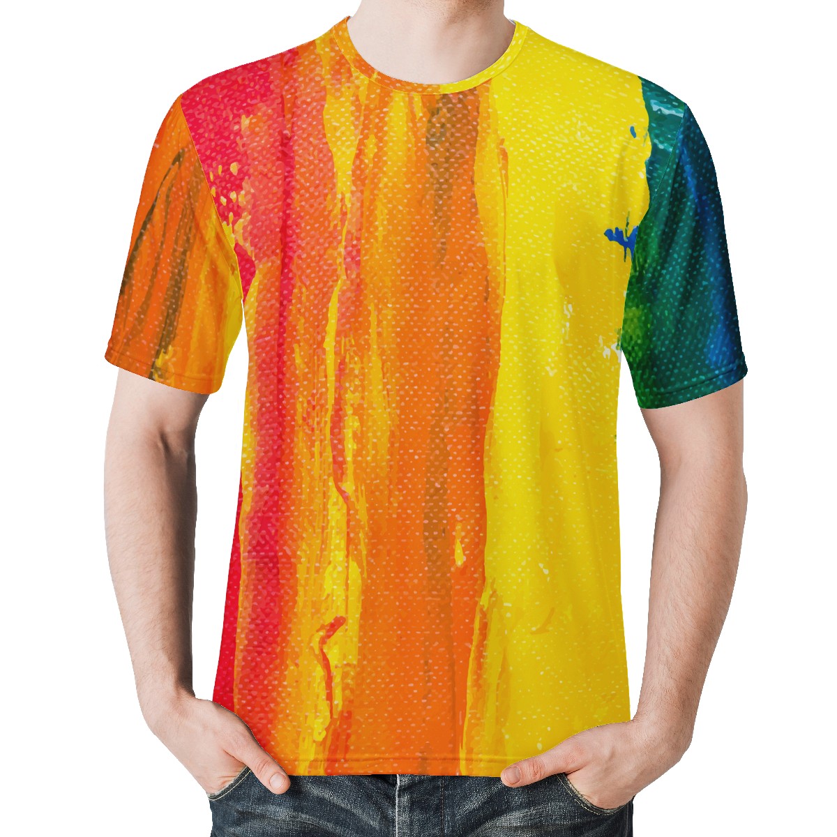 Rainbow Painting Men's  Basic Tee