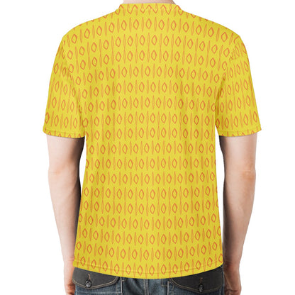 African | Ethnic | Mudcloth | #14 Yellow Men's  Basic Tee