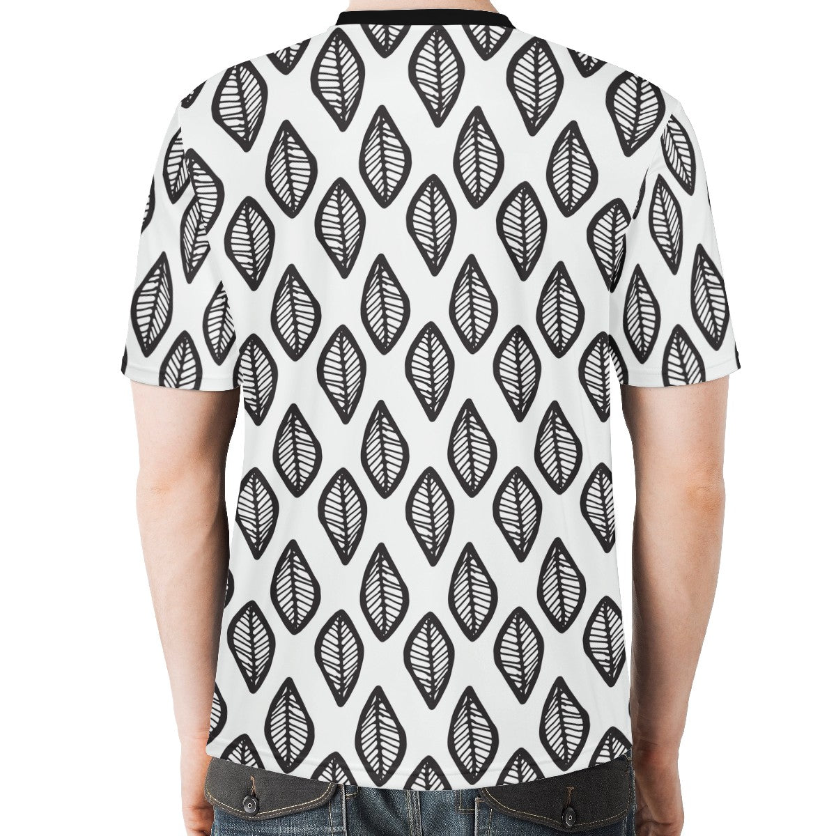 African | Ethnic | Mudcloth | #16 Black and White Men's  Basic Tee