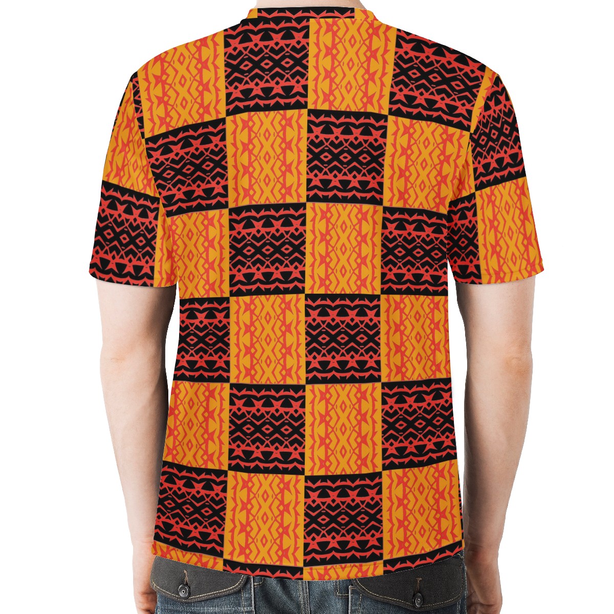 Black and Orange Tribal Design - Men's  Basic Tee