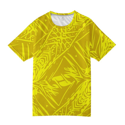 Yellow Fern Vector Abstract Men's  Basic Tee