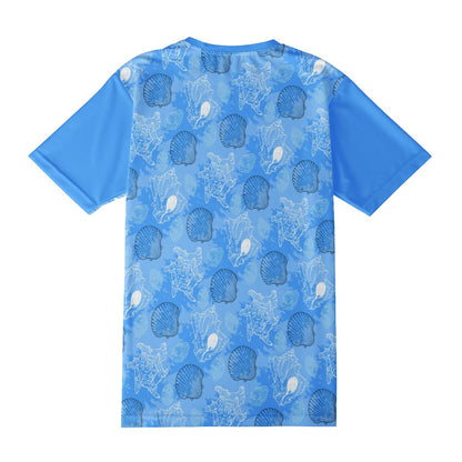 Blue Seashell Ocean Men's  Basic Tee