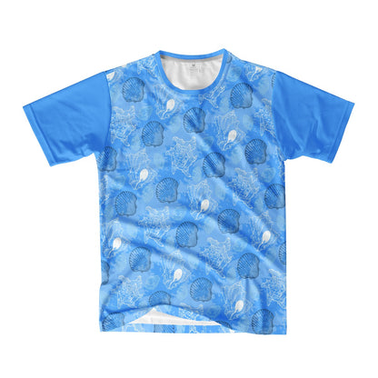 Blue Seashell Ocean Men's  Basic Tee