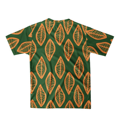 African | Ethnic | Mudcloth | #16 Green and Orange Men's  Basic Tee