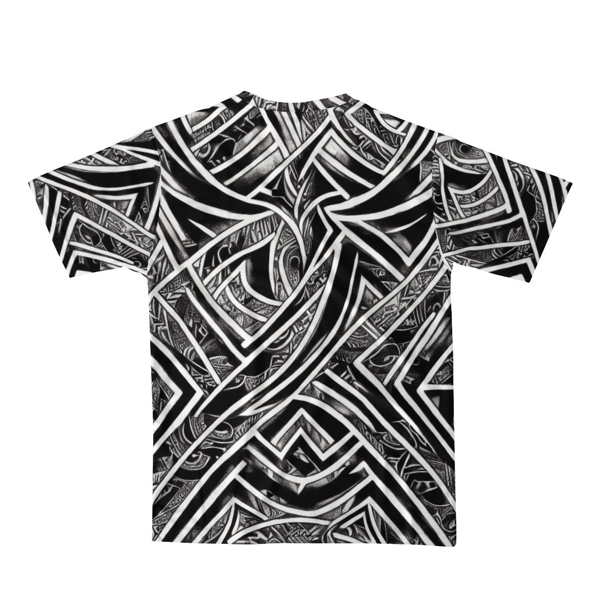 Black and White Polynesian Men's All Over Print Basic Tee