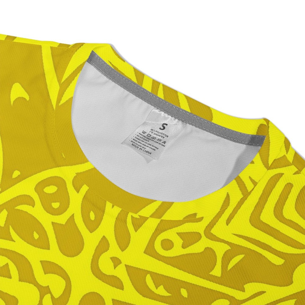 Yellow Fern Vector Abstract Men's  Basic Tee