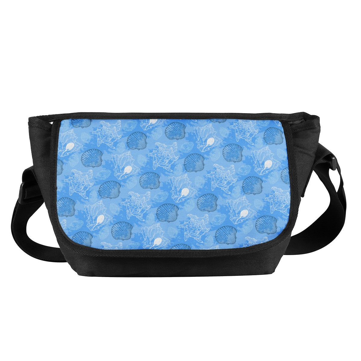 Blue Seashell Ocean Messenger Bags