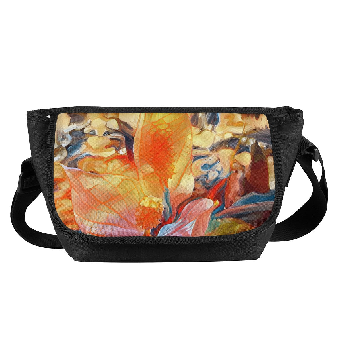 Golden Peace Lily Messenger Bags