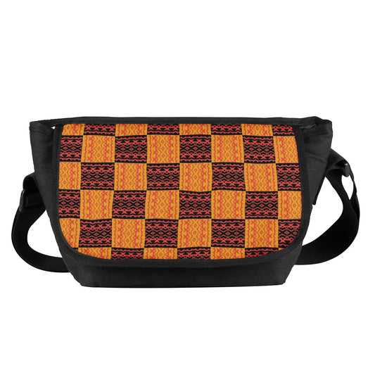 Black and Orange Tribal Design Messenger Bags