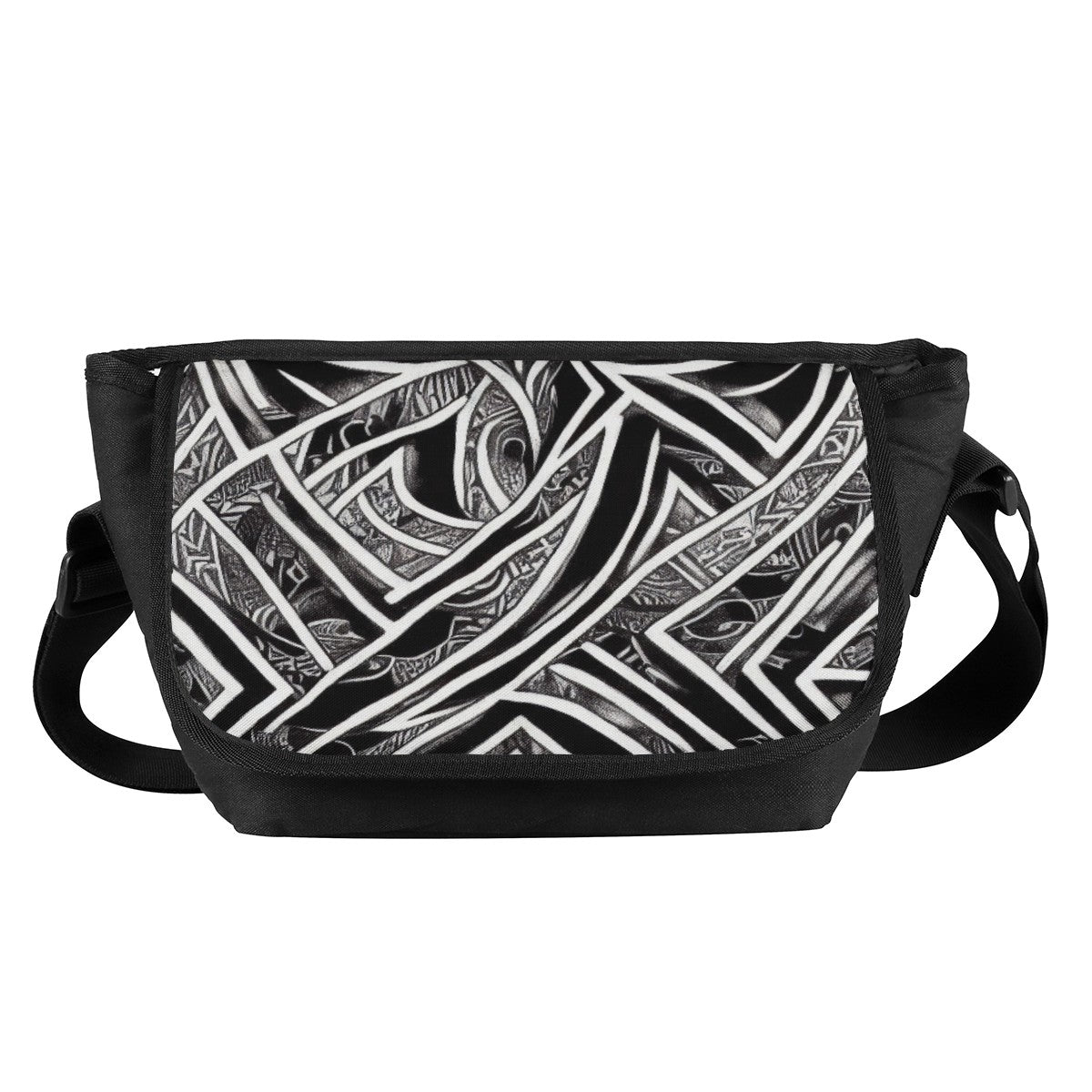 Black and White Polynesian Messenger Bags