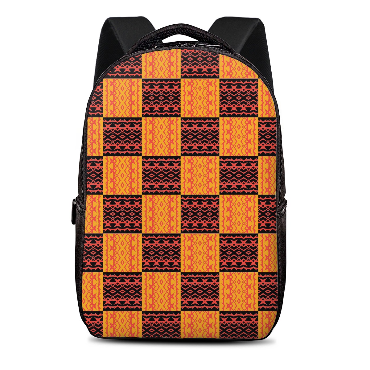 Black and Orange Tribal Design -  Laptop Backpack