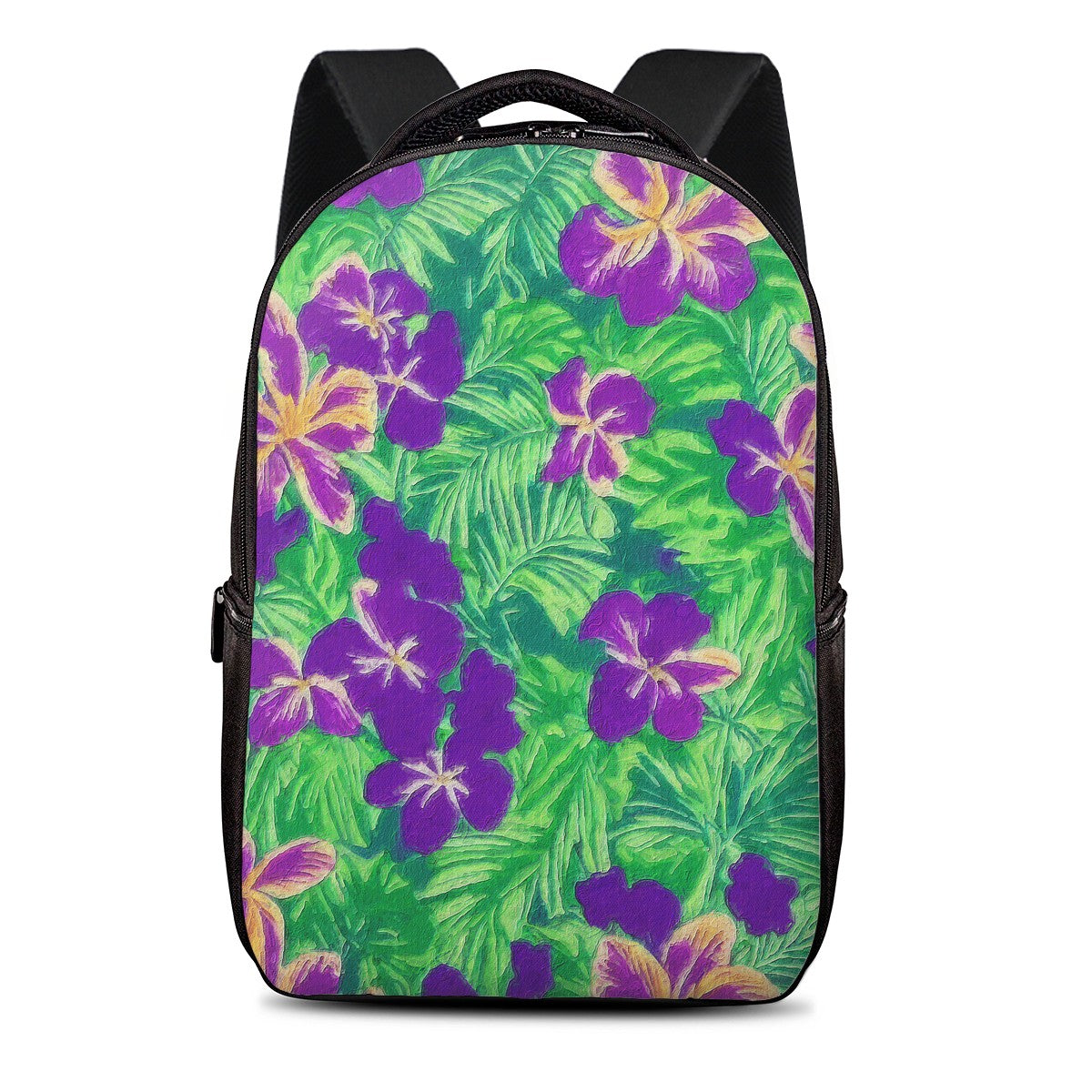 Blue Flag Iris on Green Laptop Backpack - Luxtrini, LLC